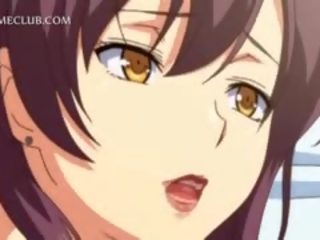 Teenager 3d anime mädchen kampf über ein groß welle