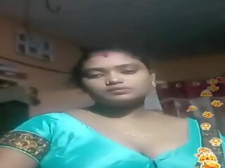 Tamil india wanita gemuk cantik biru silky blus hidup, porno 02